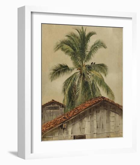 Palm Trees and Housetops, Ecuador-Frederic Edwin Church-Framed Premium Giclee Print