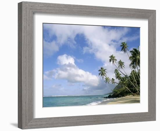 Palm Trees and Sea, Lalomanu Beach, Upolu Island, Western Samoa-Upperhall-Framed Photographic Print