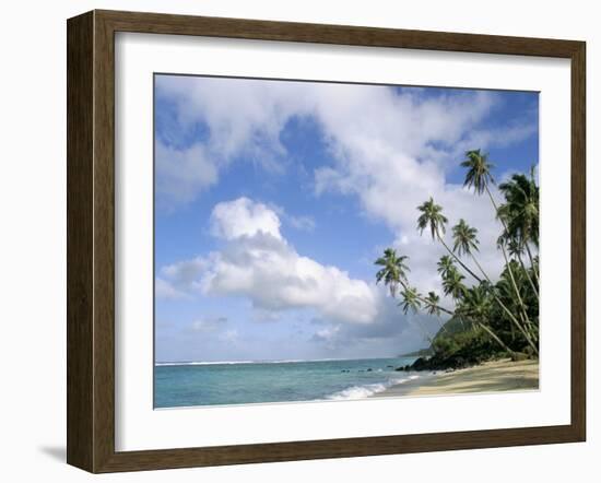 Palm Trees and Sea, Lalomanu Beach, Upolu Island, Western Samoa-Upperhall-Framed Photographic Print