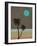 Palm Trees and Teal Moon-Jasmine Woods-Framed Art Print