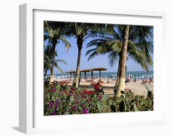 Palm Trees and Tourists, Bakau Beach, the Gambia, West Africa, Africa-J Lightfoot-Framed Photographic Print
