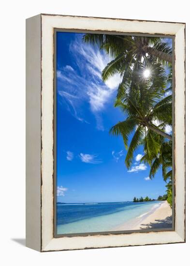 Palm Trees and Tropical Beach, La Digue, Seychelles-Jon Arnold-Framed Premier Image Canvas