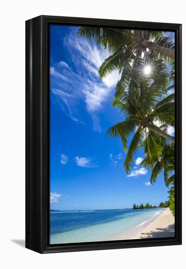 Palm Trees and Tropical Beach, La Digue, Seychelles-Jon Arnold-Framed Premier Image Canvas