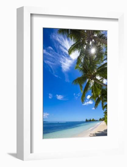 Palm Trees and Tropical Beach, La Digue, Seychelles-Jon Arnold-Framed Photographic Print