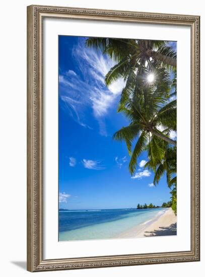 Palm Trees and Tropical Beach, La Digue, Seychelles-Jon Arnold-Framed Photographic Print