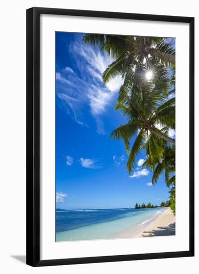 Palm Trees and Tropical Beach, La Digue, Seychelles-Jon Arnold-Framed Photographic Print