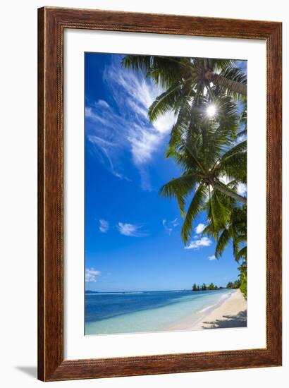 Palm Trees and Tropical Beach, La Digue, Seychelles-Jon Arnold-Framed Photographic Print