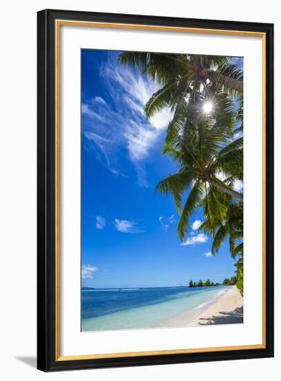 Palm Trees and Tropical Beach, La Digue, Seychelles-Jon Arnold-Framed Photographic Print