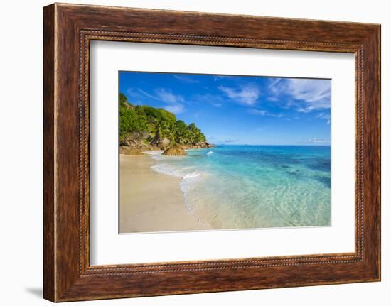 Palm Trees and Tropical Beach, La Digue, Seychelles-Jon Arnold-Framed Photographic Print