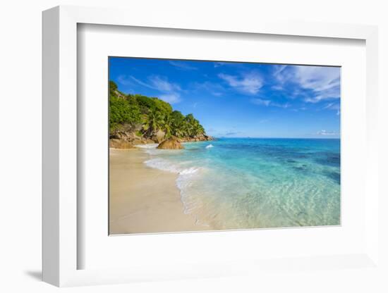 Palm Trees and Tropical Beach, La Digue, Seychelles-Jon Arnold-Framed Photographic Print