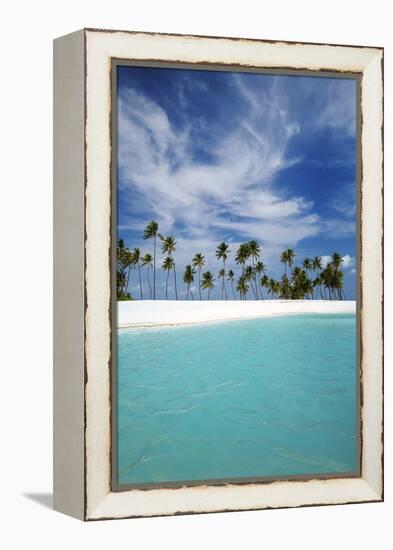 Palm Trees and Tropical Beach, Maldives, Indian Ocean, Asia-Sakis Papadopoulos-Framed Premier Image Canvas