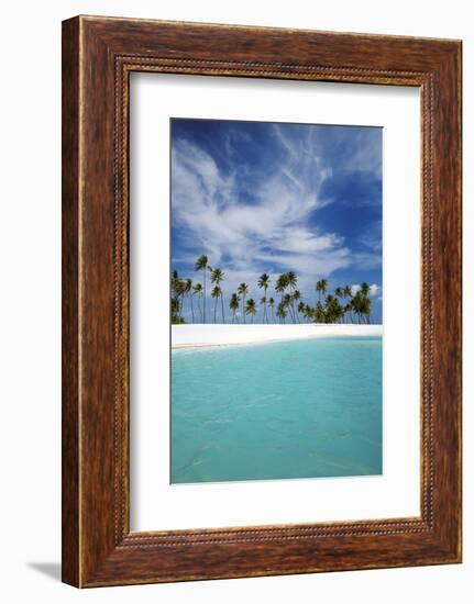 Palm Trees and Tropical Beach, Maldives, Indian Ocean, Asia-Sakis Papadopoulos-Framed Photographic Print