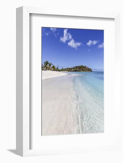 Palm Trees and White Sand Surround the Turquoise Caribbean Sea, Ffryes Beach, Antigua-Roberto Moiola-Framed Photographic Print