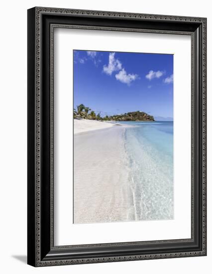 Palm Trees and White Sand Surround the Turquoise Caribbean Sea, Ffryes Beach, Antigua-Roberto Moiola-Framed Photographic Print