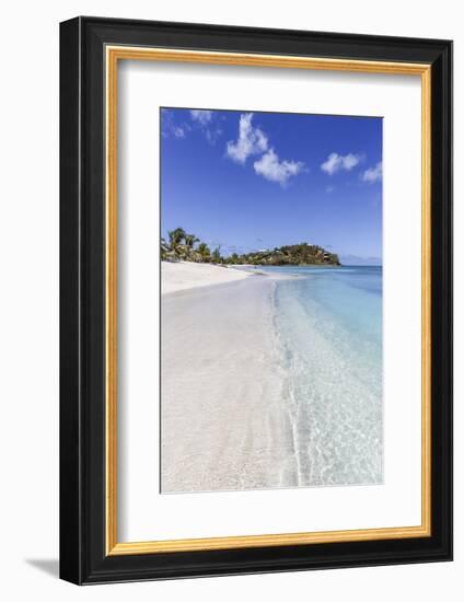 Palm Trees and White Sand Surround the Turquoise Caribbean Sea, Ffryes Beach, Antigua-Roberto Moiola-Framed Photographic Print