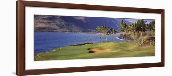 Palm Trees at Seaside, Kiele Course, Number 13, Kauai Lagoons Golf Club, Lihue, Hawaii, USA-null-Framed Photographic Print
