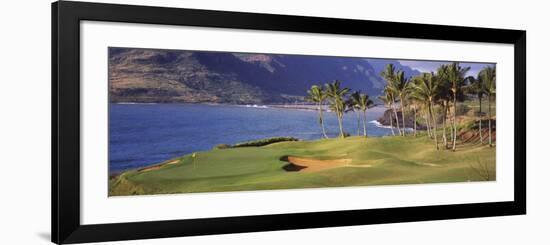 Palm Trees at Seaside, Kiele Course, Number 13, Kauai Lagoons Golf Club, Lihue, Hawaii, USA-null-Framed Photographic Print