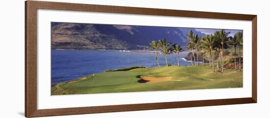 Palm Trees at Seaside, Kiele Course, Number 13, Kauai Lagoons Golf Club, Lihue, Hawaii, USA-null-Framed Photographic Print