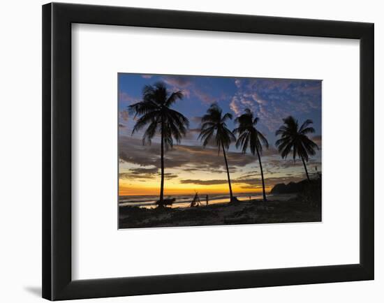 Palm Trees at Sunset on Playa Guiones Surfing Beach-Rob Francis-Framed Photographic Print