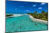 Palm trees at the blue lagoon, Fakarava, Tuamotu archipelago, French Polynesia-Michael Runkel-Mounted Photographic Print