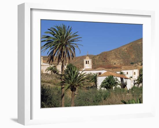 Palm Trees, Houses and Church at Betancuria, on Fuerteventura in the Canary Islands, Spain, Europe-Lightfoot Jeremy-Framed Photographic Print