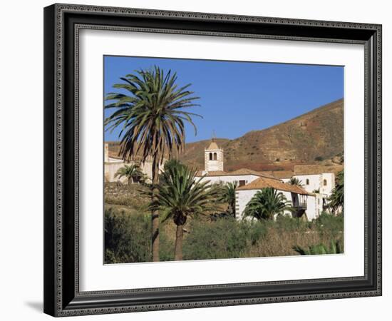 Palm Trees, Houses and Church at Betancuria, on Fuerteventura in the Canary Islands, Spain, Europe-Lightfoot Jeremy-Framed Photographic Print