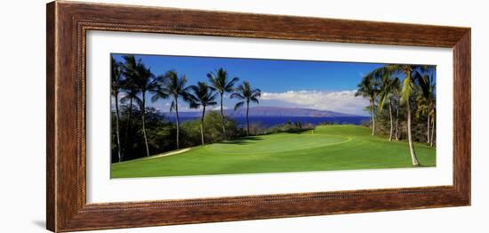 Palm Trees in a Golf Course, Wailea Emerald Course, Maui, Hawaii, Usa-null-Framed Photographic Print