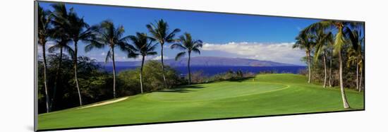 Palm Trees in a Golf Course, Wailea Emerald Course, Maui, Hawaii, Usa-null-Mounted Photographic Print
