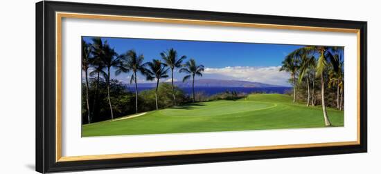 Palm Trees in a Golf Course, Wailea Emerald Course, Maui, Hawaii, Usa-null-Framed Photographic Print