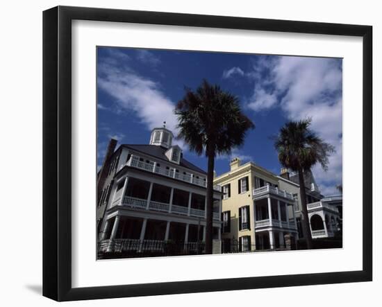 Palm Trees in Front of Buildings, Charleston, Charleston County, South Carolina, USA-null-Framed Photographic Print