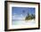 Palm trees lean over white sand, under a blue sky, on Bandos Island in The Maldives, Indian Ocean,-Stuart Forster-Framed Photographic Print