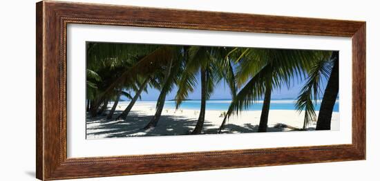 Palm Trees on the Beach, Aitutaki, Cook Islands-null-Framed Photographic Print