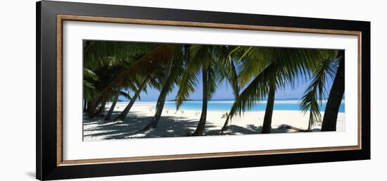 Palm Trees on the Beach, Aitutaki, Cook Islands-null-Framed Photographic Print