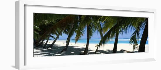 Palm Trees on the Beach, Aitutaki, Cook Islands-null-Framed Photographic Print