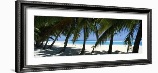 Palm Trees on the Beach, Aitutaki, Cook Islands-null-Framed Photographic Print
