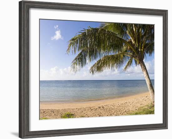 Palm Trees on the Beach, Anini Beach, Kauai, Hawaii, USA-null-Framed Photographic Print