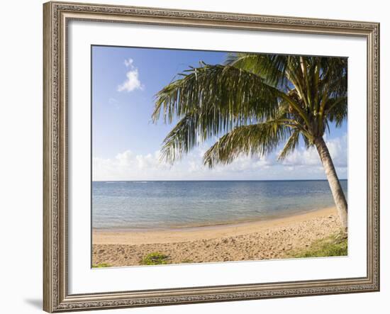 Palm Trees on the Beach, Anini Beach, Kauai, Hawaii, USA-null-Framed Photographic Print