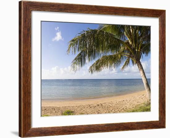 Palm Trees on the Beach, Anini Beach, Kauai, Hawaii, USA-null-Framed Photographic Print