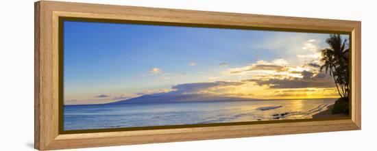 Palm Trees on the Beach at Dusk, Kaanapali, Maui, Hawaii, Usa-null-Framed Premier Image Canvas