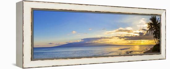 Palm Trees on the Beach at Dusk, Kaanapali, Maui, Hawaii, Usa-null-Framed Premier Image Canvas