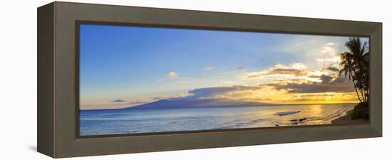 Palm Trees on the Beach at Dusk, Kaanapali, Maui, Hawaii, Usa-null-Framed Premier Image Canvas