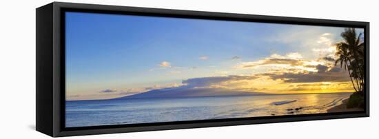 Palm Trees on the Beach at Dusk, Kaanapali, Maui, Hawaii, Usa-null-Framed Premier Image Canvas