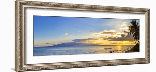 Palm Trees on the Beach at Dusk, Kaanapali, Maui, Hawaii, Usa-null-Framed Photographic Print