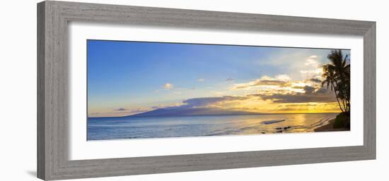 Palm Trees on the Beach at Dusk, Kaanapali, Maui, Hawaii, Usa-null-Framed Photographic Print