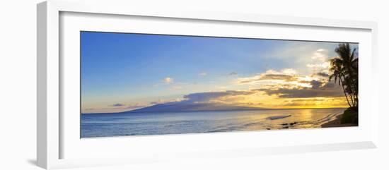 Palm Trees on the Beach at Dusk, Kaanapali, Maui, Hawaii, Usa-null-Framed Photographic Print