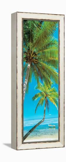 Palm trees on the beach, Viti Levu, Palm Cove, Fiji-null-Framed Premier Image Canvas