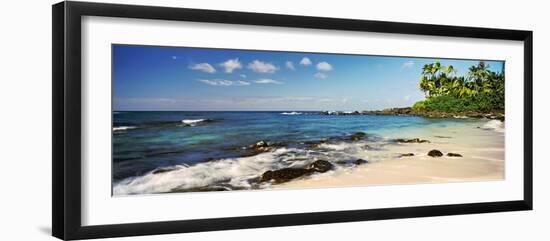 Palm Trees on the Beach, Waimea Bay, Oahu, Hawaii, USA-null-Framed Photographic Print