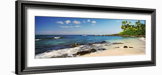 Palm Trees on the Beach, Waimea Bay, Oahu, Hawaii, USA-null-Framed Photographic Print