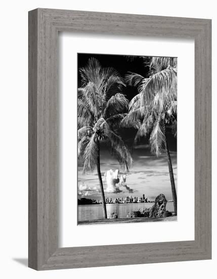 Palm Trees overlooking Downtown Miami - Florida-Philippe Hugonnard-Framed Photographic Print