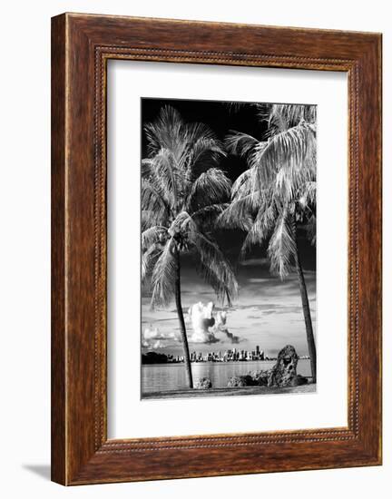 Palm Trees overlooking Downtown Miami - Florida-Philippe Hugonnard-Framed Photographic Print